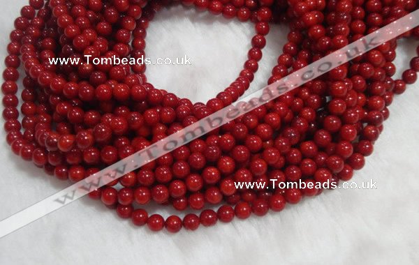 CCB55 15.5 inches 4-6mm round red coral beads Wholesale