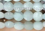 CCB552 15.5 inches 4mm faceted coin amazonite gemstone beads