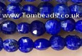 CCB554 15.5 inches 4mm faceted coin lapis lazuli beads wholesale