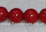 CCB58 15.5 inches 13-14mm round red coral beads Wholesale