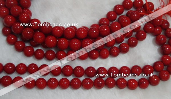 CCB58 15.5 inches 13-14mm round red coral beads Wholesale