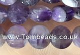 CCB602 15.5 inches 6mm faceted coin dogtooth amethyst  eads