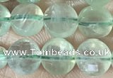 CCB608 15.5 inches 6mm faceted coin prehnite gemstone beads