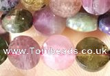 CCB617 15.5 inches 6mm faceted coin tourmaline beads wholesale