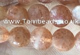 CCB628 15.5 inches 6mm faceted coin natural sunstone gemstone beads