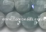 CCB680 15.5 inches 10mm faceted coin aquamarine gemstone beads