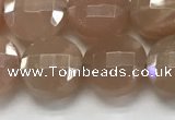 CCB683 15.5 inches 10mm faceted coin moonstone gemstone beads