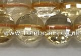 CCB686 15.5 inches 10mm faceted coin citrine gemstone beads
