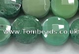 CCB689 15.5 inches 10mm faceted coin grass agate gemstone beads