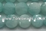 CCB701 15.5 inches 6mm faceted coin amazonite gemstone beads