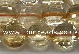 CCB723 15.5 inches 8mm faceted coin citrine gemstone beads