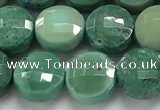 CCB730 15.5 inches 8mm faceted coin grass agate gemstone beads