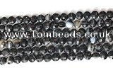 CCB754 15.5 inches 8mm faceted coin black line agate beads