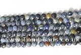 CCB755 15.5 inches 8mm faceted coin blue dumortierite beads