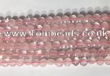 CCB759 15.5 inches 8mm faceted coin rose quartz beads