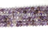 CCB764 15.5 inches 8mm faceted coin purple phantom quartz  beads