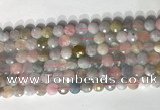 CCB768 15.5 inches 8mm faceted coin morganite gemstone beads