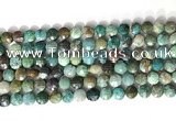 CCB769 15.5 inches 8mm faceted coin chrysocolla gemstone beads