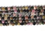 CCB770 15.5 inches 8mm faceted coin tourmaline gemstone beads
