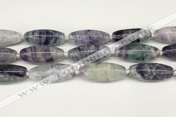 CCB781 15.5 inches 15*38mm - 16*40mm rice fluorite  beads