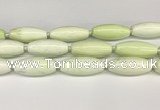 CCB783 15.5 inches 15*38mm - 16*40mm rice lemon turquoise beads