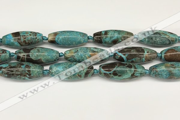 CCB784 15.5 inches 15*38mm - 16*40mm rice ocean agate beads