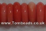 CCB81 15.5 inches 5*13mm roundel pale red coral beads Wholesale