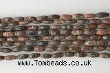 CCB810 15.5 inches 5*12mm rice leopard skin jasper beads wholesale