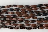 CCB814 15.5 inches 5*12mm rice mahogany obsidian beads wholesale