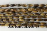 CCB815 15.5 inches 5*12mm rice yellow tiger eye beads wholesale