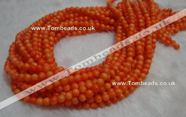 CCB82 15.5 inches 4-6mm round orange coral beads Wholesale