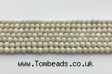 CCB824 15.5 inches 6mm round matte ivory jasper gemstone beads wholesale