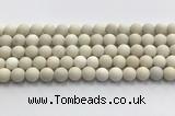 CCB826 15.5 inches 10mm round matte ivory jasper gemstone beads wholesale