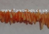 CCB86 15.5 inch 2*8mm irregular branch orange coral beads Wholesale