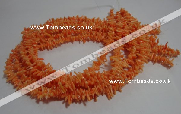 CCB86 15.5 inch 2*8mm irregular branch orange coral beads Wholesale