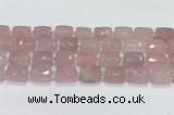 CCB888 11*15mm-12*16mm faceted cuboid rose quartz beads wholesale