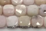 CCB909 15.5 inches 8*8mm faceted square pink opal beads