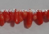 CCB91 15.5 inch 4*11mm irregular branch pale red coral chip beads