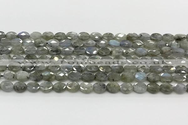 CCB927 15.5 inches 6*8mm faceted oval labradorite beads