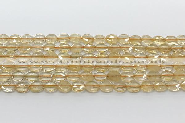CCB931 15.5 inches 8*10mm faceted oval citrine beads