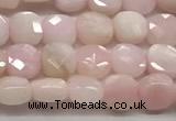 CCB976 15.5 inches 6*6mm faceted square pink opal beads