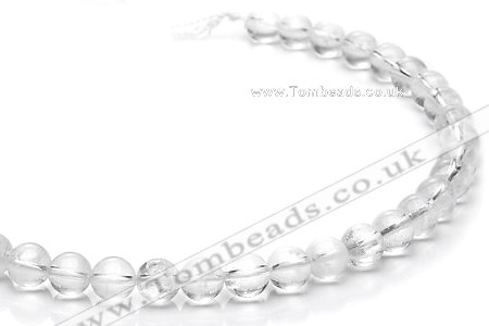 CCC07 15.5 inches 10mm round white crystal beads Wholesale