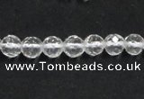 CCC207 15.5 inches 6mm faceted round grade AB natural white crystal beads