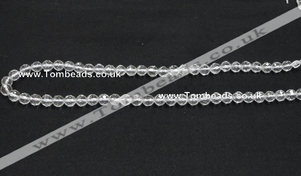 CCC207 15.5 inches 6mm faceted round grade AB natural white crystal beads