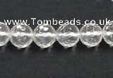 CCC209 15.5 inches 10mm faceted round grade AB natural white crystal beads