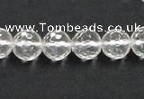 CCC209 15.5 inches 10mm faceted round grade AB natural white crystal beads