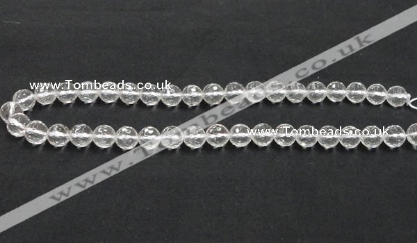 CCC209 15.5 inches 10mm faceted round grade AB natural white crystal beads