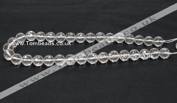 CCC210 15.5 inches 12mm faceted round grade AB natural white crystal beads