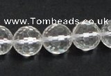 CCC211 15.5 inches 14mm faceted round grade AB natural white crystal beads