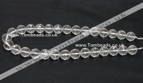 CCC211 15.5 inches 14mm faceted round grade AB natural white crystal beads